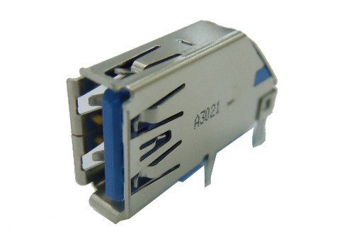 USB 3.0 A Type Single Port Receptacle R/A, Upright Dip Type